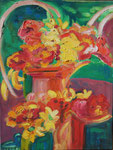 Arcs fleuris, huile, 65X50 cm