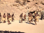 LOCAL DAMARALAND PEOPLE DURING AN OFFROAD EXPEDITION IN NAMIBIA