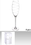 SO BD140686/3/1195 BOITE DE 4 FLUTES A CHAMPAGNE GRAVEES 26CL    