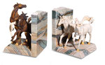 NA 0287 ENSEMBLE DE 2 SERRE LIVRES COUPLES CHEVAUX 13X11X10