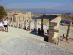 Blick von der Akropolis von Lindos, Rhodos, Griechenland