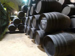 Sherryfässer in Jerez de la Frontera, Andalusien, Spanien