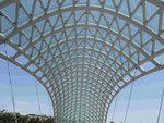 Friedensbrücke über die Kura in Tiflis, Georgien