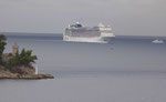 MSC Kreuzfahrer auf dem Weg zum neuen Hafen von Dubrovnik, Kroatien