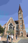 Von den deutschen Kolonialherren errichtete evangelische Friedenskirche in Windhoeck, Namibia