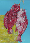 Gouache: Seychellen - Rote Fische