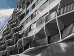Bearbeiteter DDR-Plattenbau in Magdeburg