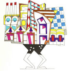 Format 20x20 cm Technique Mixte (support papier- stylos - peinture)