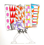 Format 20x20 cm Technique Mixte (support papier- stylos - peinture)