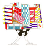 Format 20x20 cm Technique Mixte (support papier- stylos - peinture)