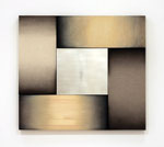 Fusion III , 2016, alkyd, acrylic on cotton-hemp, hemp canvas, stainless steal, laminated lumber, plywood, 97.5×108.7×6cm(38.4×42.8×2.4 in), private collection, UK