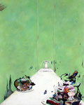 危険な食卓 Ⅲ / Dangerous Dinner Ⅲ , 2009, watercolor, oil, alkyd, pencil on canvas, 100×80.3 cm (39.4×31.6 in),  available