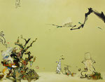 かくれんぼ。 / Hide and Seek. , 2008, watercolor, oil, alkyd on canvas, 91×11.67 cm (35.8×46 in)