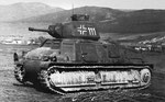 Franz. Beutepanzer vom Typ Somua Char 1935-S mit 3,7 cm Kanone. Dieser Panzertyp wurde von der Panzer-Abteilung 26 genutzt