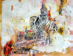 Göppingen. Aquarell-Spachteltechnik, 60x45cm, gerahmt, 580,00 Euro
