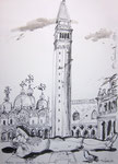 Traum von Casanova in Venedig, 70X90cm, Tusche auf Papier