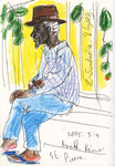 Creole in St. Pierre, La Réunion, 14X21cm, Artist Pen, Buntstift auf  Papier