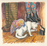 Illustration für das Buch " Die fliegende Katze"