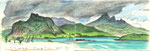 Mauritius, 18X52cm, Artist Pen, Buntstift auf  Papier