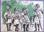 The Guards,  50X75cm, Tusche auf Himalayapapier, 1998