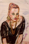 Katja, 60x80cm, Ölkreide auf Papier, 1989