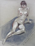 Stehende Akt, 48X63cm, Zeichenkreide auf Ingres Büttenpapier