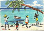 Mauritius,  14X20cm, Artist Pen, Buntstift auf  Papier