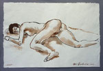 LiegendeAkt,  38X55cm,  Tusche auf Papier