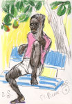 Creole, La Réunion, 14X21cm, Artist Pen, Buntstift auf  Papier