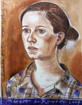 Margot, 50X70cm, Rötel, Tusche, Gouache auf Papier