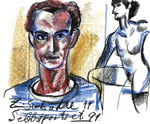 Autoportrait, 40X50cm, Ölkreide auf Papier, 1994