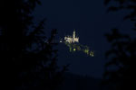 Schloss Neuschwanstein bei Nacht, mit Tele vom Balkon aus