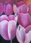 "Tulpen in Rosa", Pastell 20x30 cm