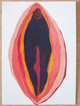 Die Aufrechte, Aquarellfarbe, 1996, Postkartengröße