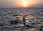 Yes, we had Honeymooners on Board. Danijela and Miguel diving towards the sunset! :-)