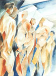 Männer 2, Aquarell, 50 x 40 cm