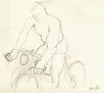 Radeln 1, Stift, 17 x 20 cm