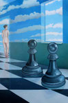 Schach-Fenster, 140 x 80 cm