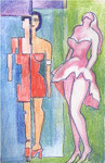 Girls, Stift, 28 x 18 cm