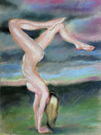 Handstand 1, Pastell, 50 x 40 cm