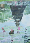 reflection of Sukhothai Chedi, Ölfarbe a.Lw, 100 x 70 cm