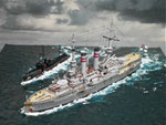 SMS Zähringen mit Torpedoboot S86