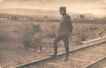 En macédoine, le Général Sarrail, commandant en chef des troupes alliées, plaine du Vardar.