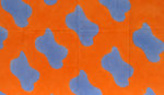 Claude Viallat (né en 1936) : Orangé, formes bleu clair