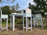 dots on a table A4 Residency art festival at CPI; Chengdu 2024 475x450x1100cm  acrylic on steel