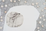 detail: Nr.3 series:“Collage 2020“ 30x40cm ink on collage with intaglio made from tape, foil, cardboard photo: Naiwei Tian
