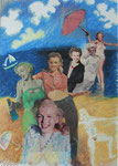 Mary 2002, Mischtechnik mit Collage, 50x35cm