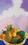 Obstschale 2001, Öl auf Leinwand, gerahmt, 65x40cm