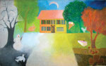 Gasthaus Blume Bürglen 2003, Öl auf Leinwand, 65x103cm