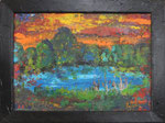 277 PB  Abendsee, Acryl auf Hartfaser, 2011, 40 x 30 cm, 130 Euro zzgl. Versand